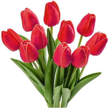 Kunstige Blomster Falske Tulipaner 10 Stykker Silke Kunstige Tulipan Blomster,Blomst Latex Material Ægte Touch Bryllup Soveværelse Familie Bric