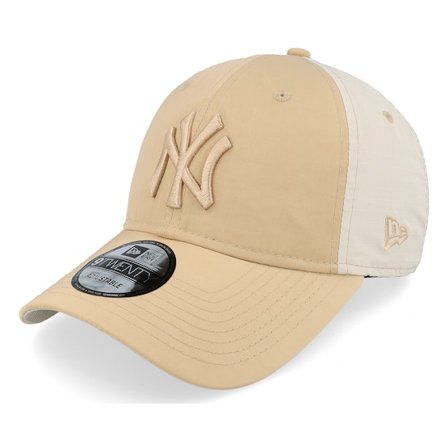 New Era - MLB Beige unconstructed Czapka Z Daszkiem - New York Yankees Multi Txture 9TWENTY Stone/Stone Dad Cap @ Hatstore