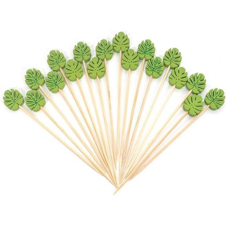 Cocktailpinner, 100 stk bambus cocktailpinner gaffel for