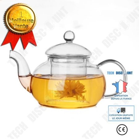 Tekanna - Transparent - 600ML - Värmetålig - Med filter - För vuxna