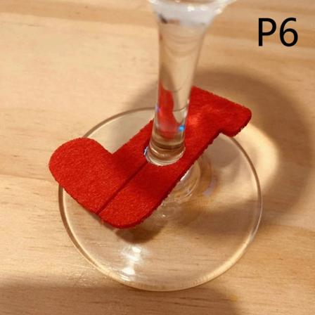 9st/ Set Filtvinkopp Glas Ringkort Julbord Xmas Nytt