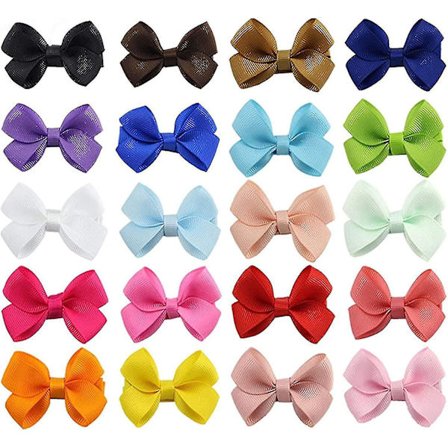 20x Baby Hårklämmor, Wruas 2" Baby Hår Bågar Klämmor Liten Band Bågar Halkfri Baby