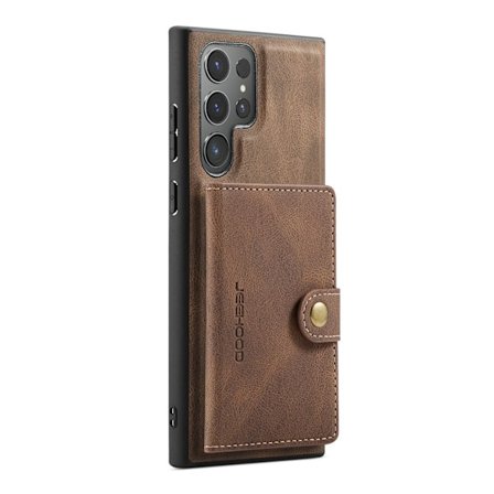 Läderplånbok med magnetiskt hållare för Galaxy S24 Ultra