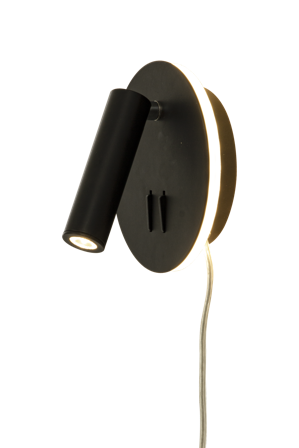 Aneta Lighting Ace 60012-15 Vegglampe 6/3 W LED, svart, Belysning