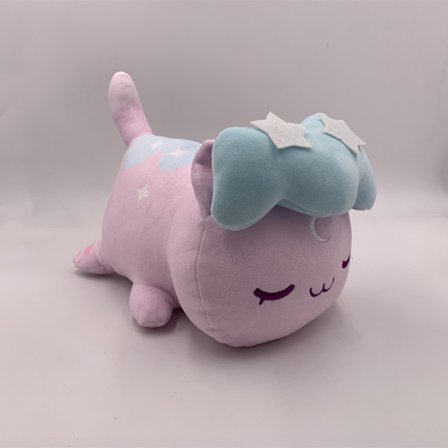 Ny söt katt måne katt ängel demon katt plysch leksak kudde gosedjur barn present, katt måne