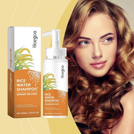 Ris Essens shampoo, fugtgivende shampoo til reparation af hovedbund, indeholder ris ekstrakt og ingefær ekstrakt