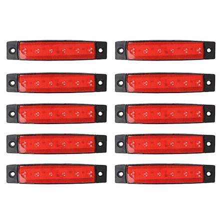 10X 12V LED Rød Positionslys Sidemarkeringslampe Indikatorlampe Strip Lastbil Trailer Lastbil