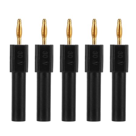 5 stk Konverter Bananplugg Sterk tilkobling God ledningsevne 2mm til 4mm Konvertering Bananplugg Svart