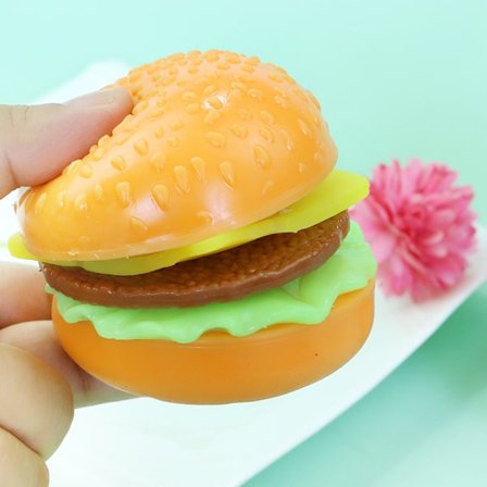 1 pakke hamburger bløde legetøj 3D squishy legetøj stressaflastning squeeze legetøj fidget legetøj til børn og voksne