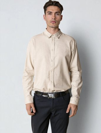 Clean Cut Copenhagen Russel Flannel Shirt - Beige - XXXL