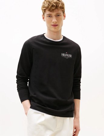 Tommy Hilfiger Hilfiger Stack Ls Tee - Black - XS