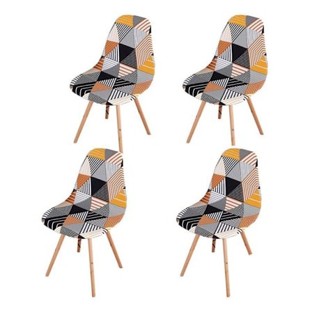 Skandinavisk stolbetræk sæt af 4, stræk spisebordsstolbetræk, universal armlæn stolbetræk til stue køkken boligindretning--