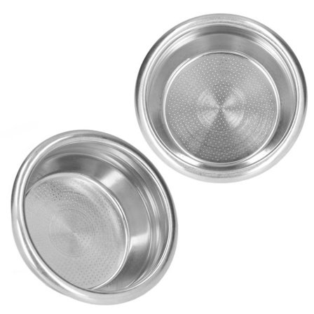 58mm 2 Kop Kaffefilter Kurv Skål Rustfrit Stål Håndtag Beholder til Semi-Automatisk Kaffemaskine - 2 Stykker