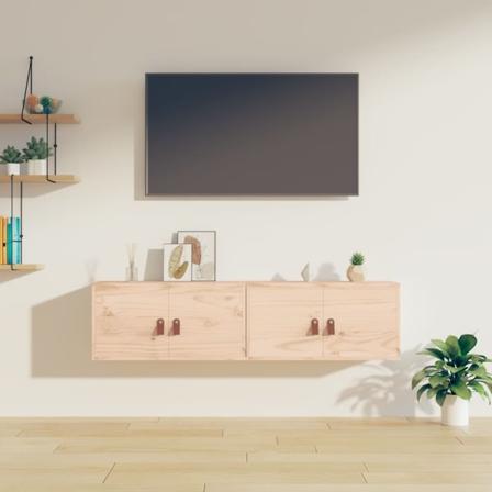 vidaXL Väggskåp 2 st 60x30x30 cm massiv furu Brun