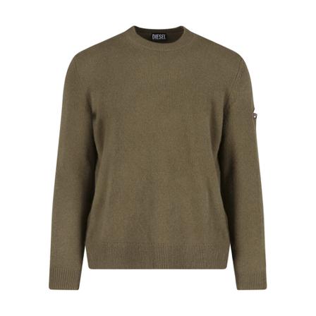 Diesel Round-neck Strik Grøn, Herre Strik, Størrelse: M