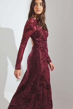 NA-KD Robe longue à manches longues et dos ouvert - Robes de fête - Rose - M