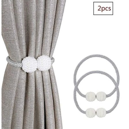 Snungphir Magnetiske Gardinholdere, Pakke med 4, Perlebold Gardin