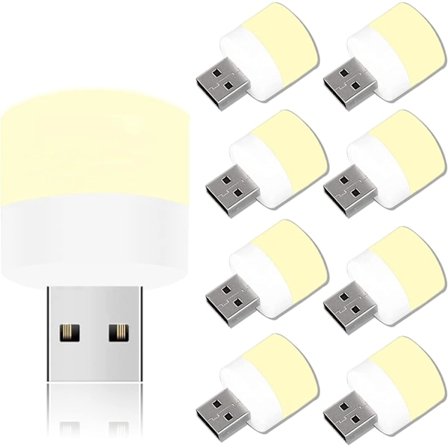 9 kpl Mini USB-yövalot Kannettava Yöpöytä LED-liitäntäpolttimot Yövalot USB-liitäntä LED-WC-makuuhuonevalot