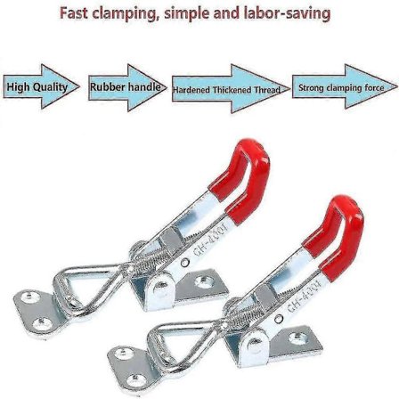 4 stk. metal vippespænder, justerbare tømrerklamper til fastgørelse og tilspænding
