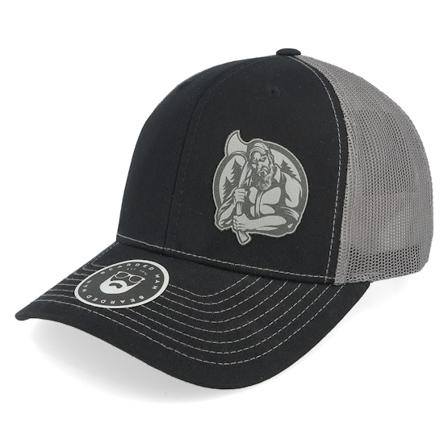 Bearded Man - Noir trucker Casquette - Lumber Jack Logo 112 Split Black/Charcoal Trucker @ Hatstore