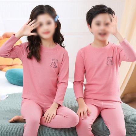 Flickor Långärmad Topp + Byxor Bear Print Basic 2-delad Outfit
