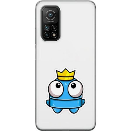 Yhteensopiva Puhelinkuori Xiaomi Xiaomi Mi 10T Pro 5G Sininen piirros hahmo kruunulla ja suurilla silmillä leikkisässä kuninkaallisessa tyylissä