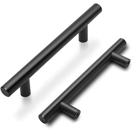 Set med 10 goldenwarm svarta möbelhandtag Svarta köksdörrar H