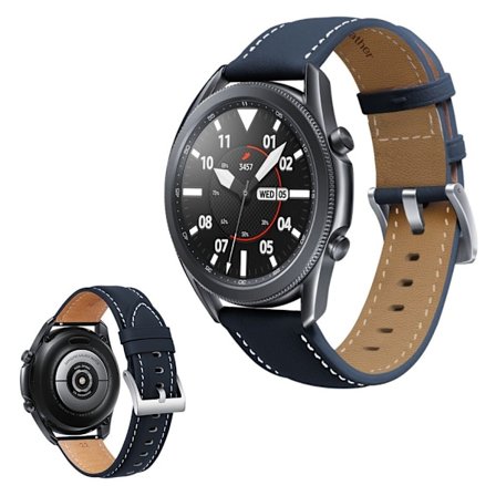 Hieno ommel aito nahkainen kellonauha Samsung Galaxy Watch 3 (41mm) - Sininen
