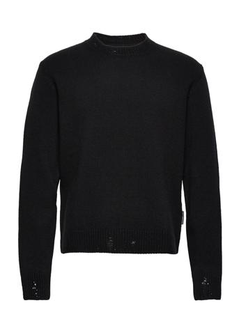 Crewneck Knit Distressed Black HAN Kjøbenhavn Clothing