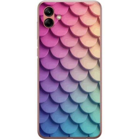 Samsung Galaxy A04 Gennemsigtig cover Skaligt pastelpattern med bløde overlappende former i lyserøde, lilla og blå nuancer, der skaber et harmonisk
