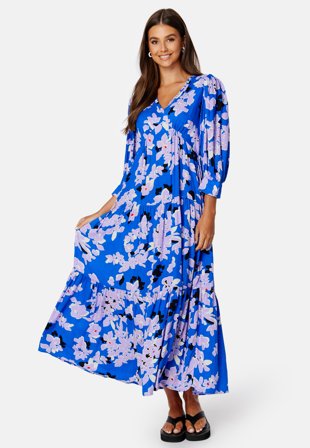 YAS Dala 3/4 Long Dress Dazzling Blue AOP:Da Klær