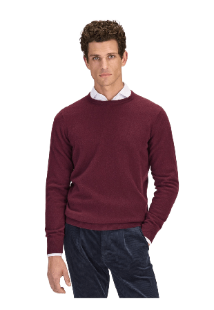 John Henric Pure Cashmere Crew Neck Sweater (franke) Tröjor Herr Röd M