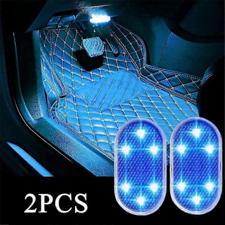 2 st Magnetiska Touch-lampor USB-laddning Touch-aktiverade LED-taklampor för bilinteriör