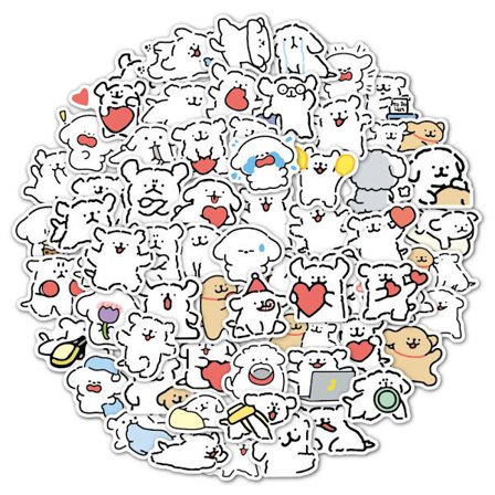 66 stk. søde hunde klistermærker til vandflasker, hundegaver til voksne kvinder, teenagere