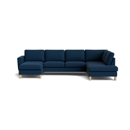 Haven U-sofa, venstrevendt, Aragon Blå - Slidstærk U-sofa med koldskum - 327x206x86cm - Perfekt til afslapning og hygge i stuen