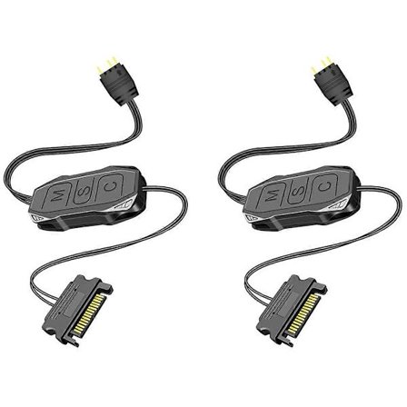 2 stk. 5V 3-pin ARGB-kontroller SATA Mini RGB-kontroller 3PIN-hub for datamaskin CPU-kabinett Kjølevifte LED L-Perfet