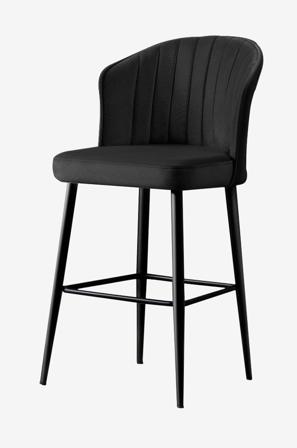 Hanah Home - Sæt med barstole (2 stk.) - Buri - Sort - Barstole & -taburetter - Fra Homeroom