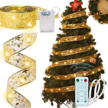 Juletræslyskæde - 10m LED-fe lyskæde med fjernbetjeningstimer - 8 lystilstande - Varmt guld - IP65 vandtæt - Indendørs udendørs dekoration