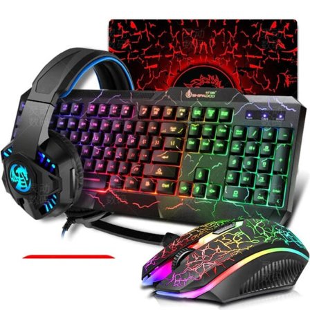 Gaming tangentbord mus LED andning bakgrundsbelysning ergonomi pro kombos USB kabel full nyckel