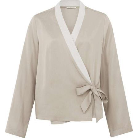 Yaya, Wrap blouse simply taupe beige Beige, Dames, Maat:XS,Zilver