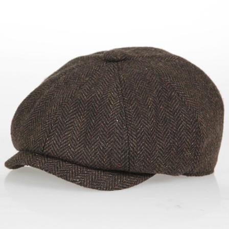 Lapset Pojat Tytöt Vintage Newsboy Cap Tweed litteä barettihattu Lahjat Dark Coffee