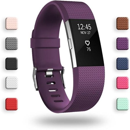 Smartklokke, armbåndsrem erstatningsrem kompatibel med Fitbit charge 2, klassiske og spesielle justerbare sportsarmbånd( Plum-S)