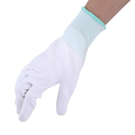 Antistatiske skridsikre handsker PU-belagt håndflade og fingerspidser til elektronikarbejdere (M)