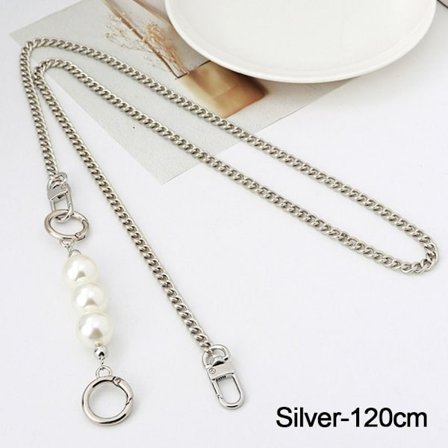 Golden Balls-kjede Ikke-fading-kjede SØLV 120CM