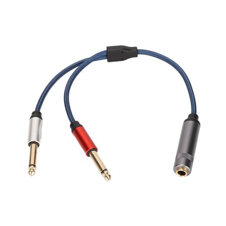 6,35 mm Stereo Hun til Dobbelt Mono Han Y Splitter Nylon Aluminium Legering Lydkabel