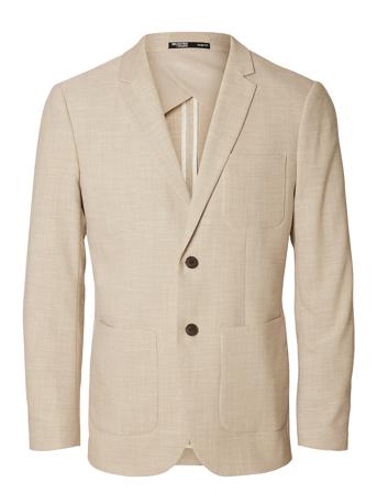 Slhslim-Alder Structure Blz Beige Selected Homme