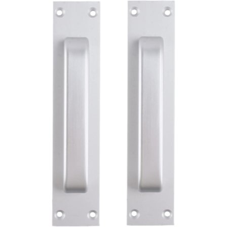 (Sølv) Aluminiumlegeringsdørhåndtag monteret glas- og plastsæt