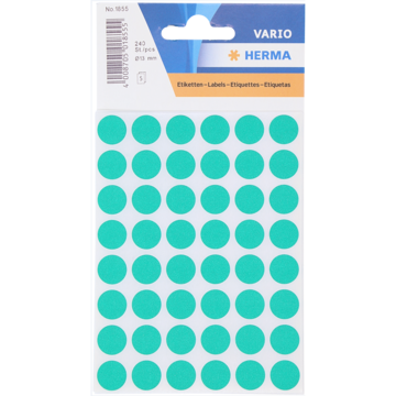 ETIKETT FARGEPUNKT GRØNN 12MM