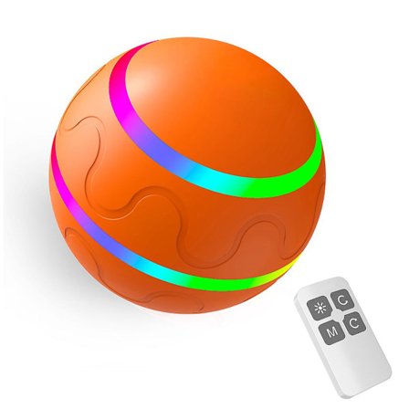 Smart Ball for Kjæledyr, Interaktiv Valpeball med Fjernkontroll og LED-lys, Oppladbar Smart Wicked Busy Ball for Hunder og Katter