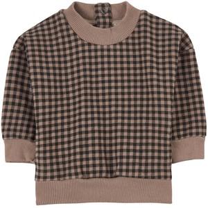 My Little Cozmo Taupe Plaid Baby Sweatshirt 3 Months - Jumpers and knitwear - 3 months - Brown